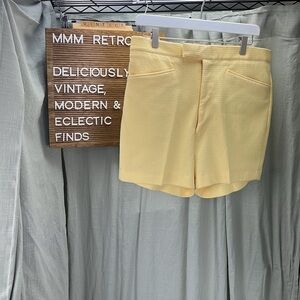Vintage Yellow Men's Flat Front Shorts